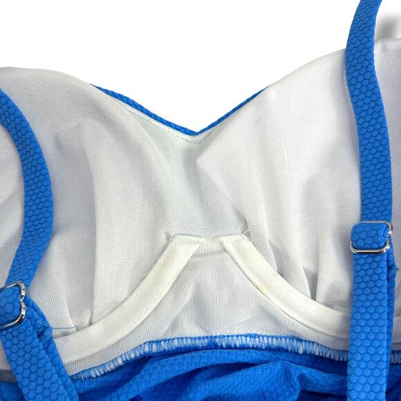 NEW Swim Solutions Blue Textued Tankini Top Size 10 A-Line Flowey Swimsuit beach - Picture 10 of 10